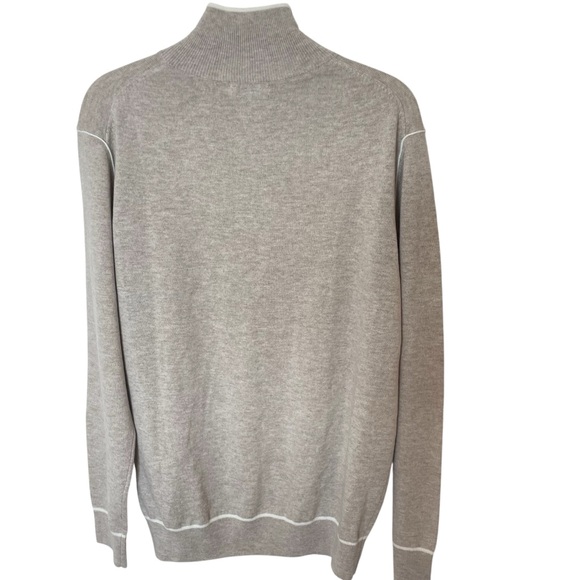 NWOT Collars & Co Cream Napoli Accent Quarter Zip Wool Cashmere Sweater Medium - Picture 5 of 8